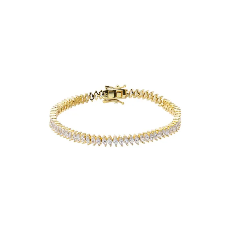 Fancy CZ Marquise Tennis Bracelet made by Adina Eden's