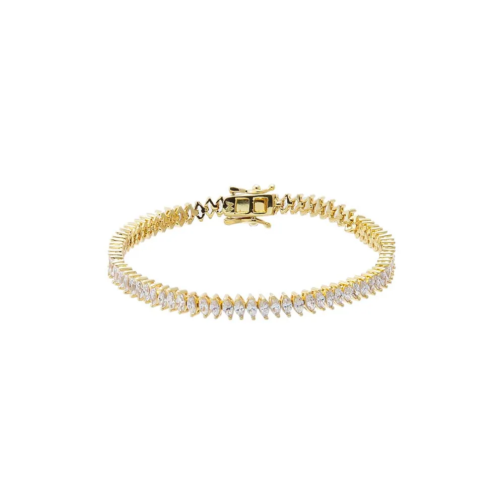 Fancy CZ Marquise Tennis Bracelet sold by Adina Eden's
