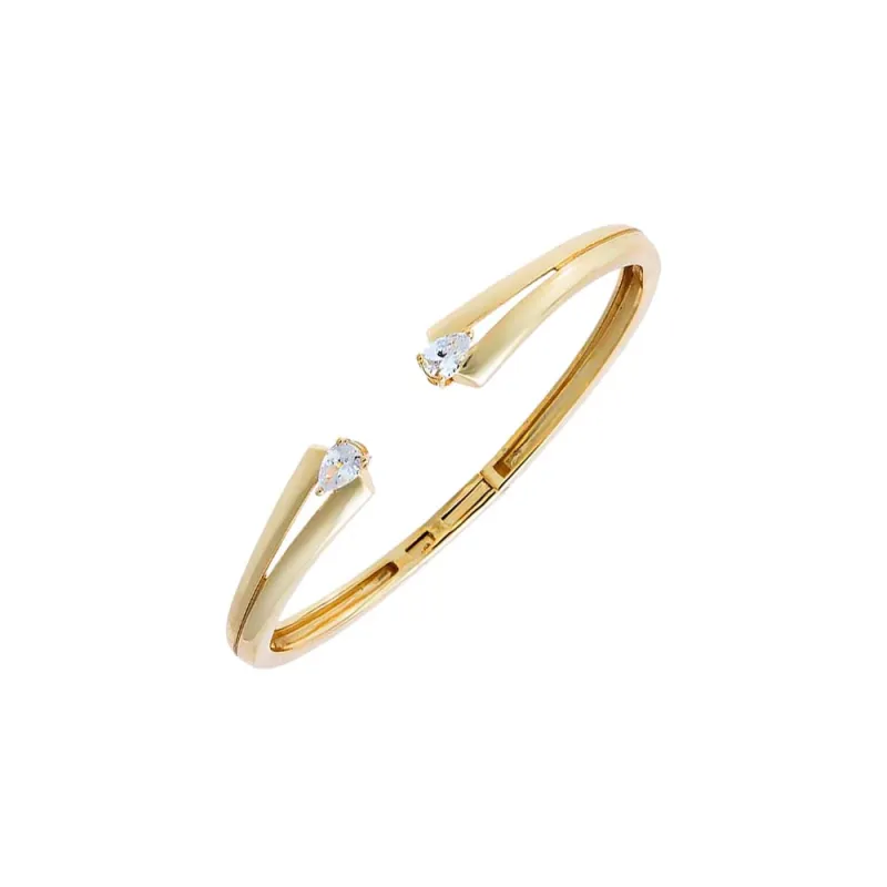 CZ Tip Open Bangle Bracelet made by Adina Eden's