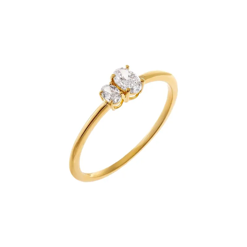 Lab Grown Diamond Double Oval Ring made by Adina Eden's