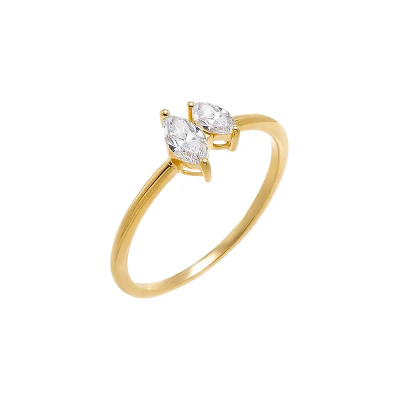 Lab Grown Diamond Double Marquise Ring made by Adina Eden's