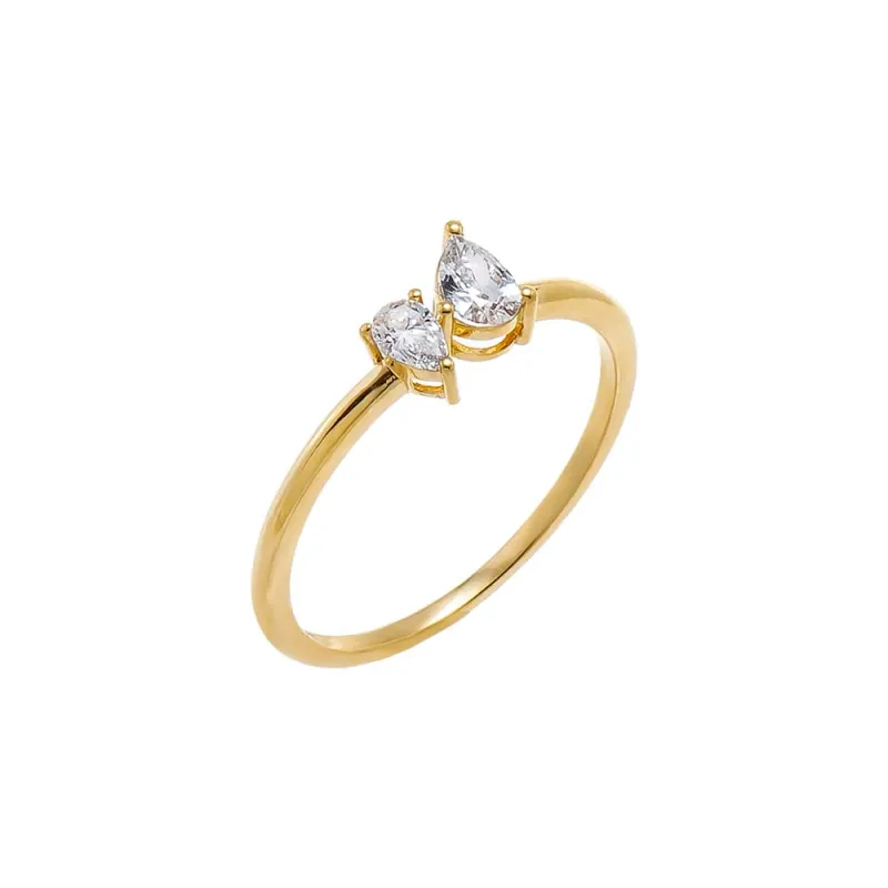 Lab Grown Diamond Double Pear Ring made by Adina Eden's