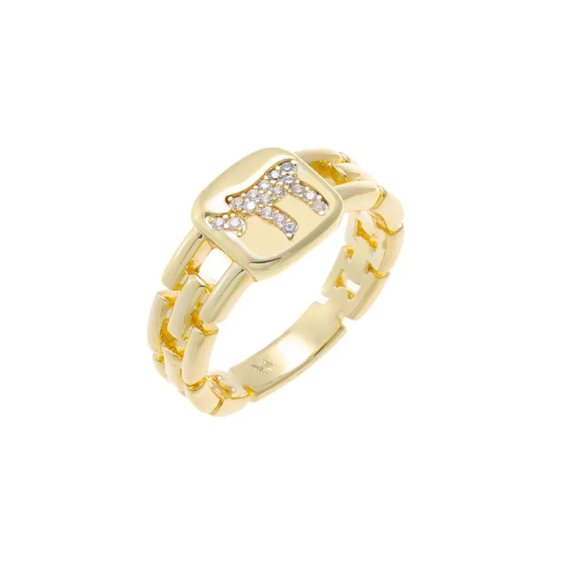 Pave Chai Chain Link Ring made by Adina Eden's