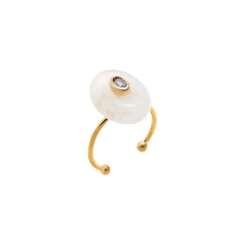 CZ Oval Bezeled Accent Bead Ring sold by Adina Eden's product image thumbnail 3