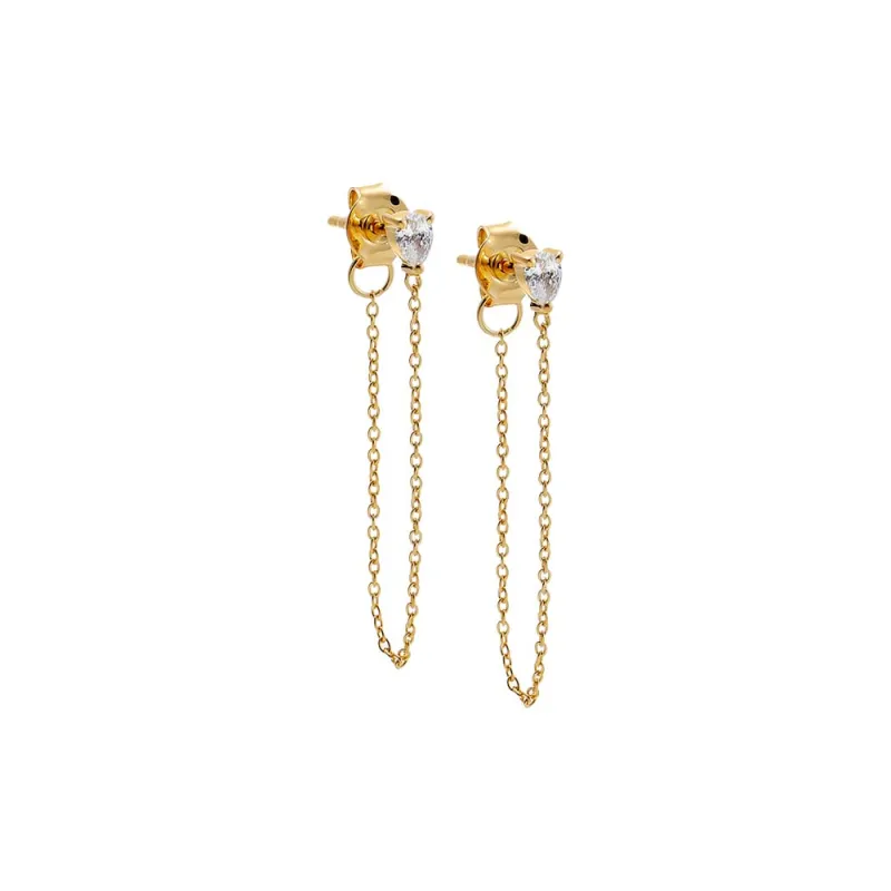 Lab Grown Pear X Marquise Cluster Drop Stud Earring made by Adina Eden's