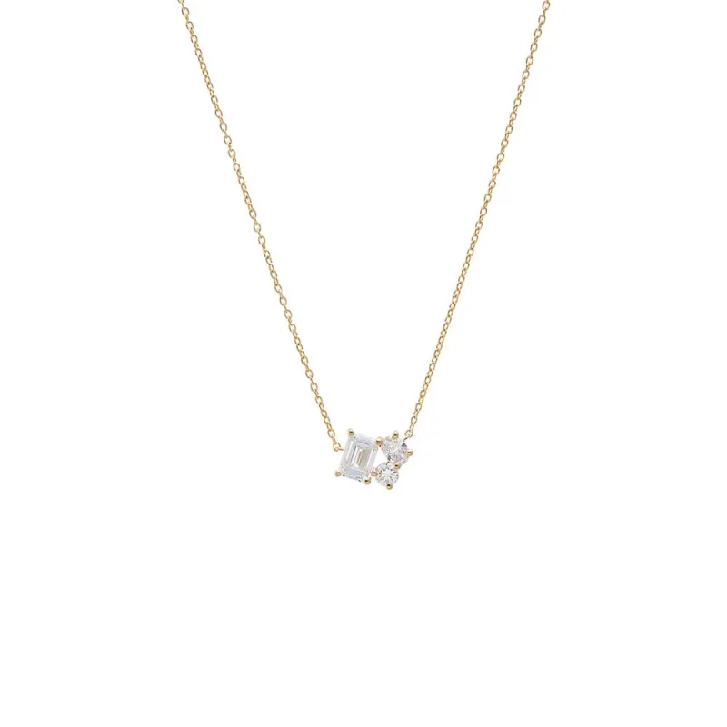 Lab Grown Diamond Multi Shape Cluster Pendant Necklace made by Adina Eden's
