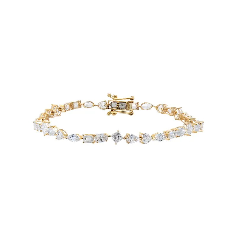 Lab Grown Diamond Multishape Tennis Bracelet 14K made by Adina Eden's