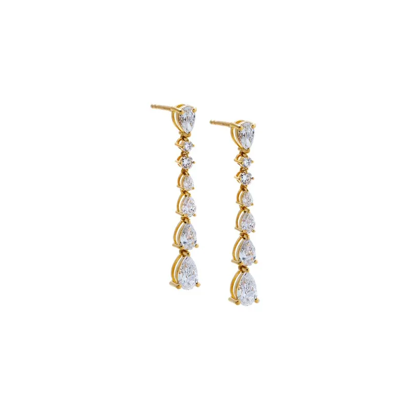 Lab Grown Diamond Multi Pear Drop Stud Earring made by Adina Eden's