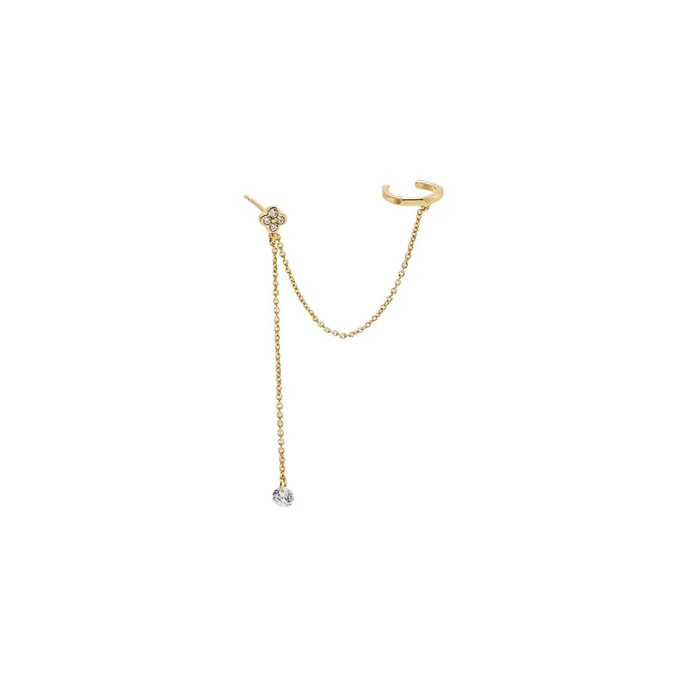 Floating Chain Stud X Ear Cuff sold by Adina Eden's
