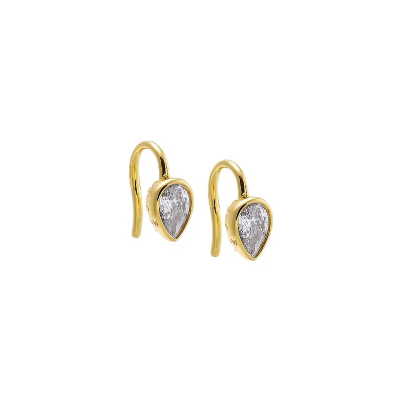Faceted Teardrop Huggie Earring made by Adina Eden's