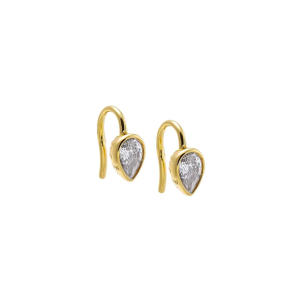 Faceted Teardrop Huggie Earring sold by Adina Eden's