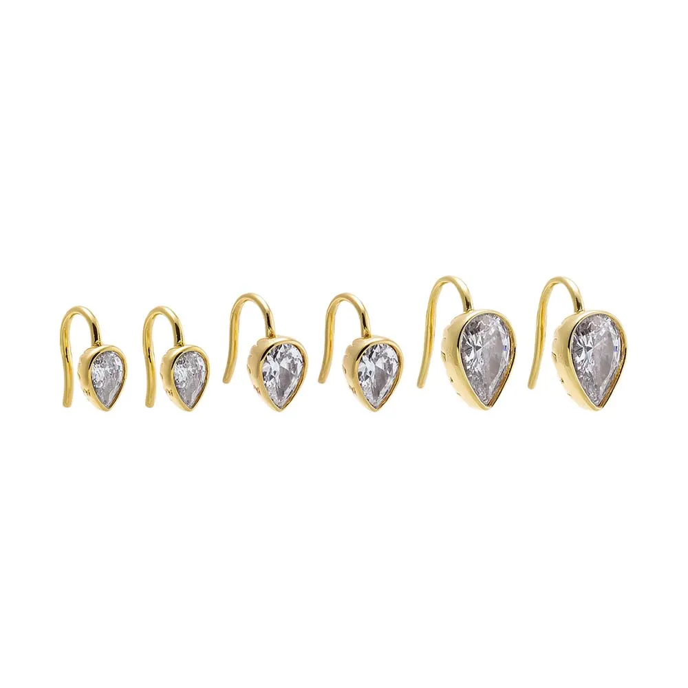 Faceted Teardrop Huggie Earring sold by Adina Eden's product image thumbnail 4