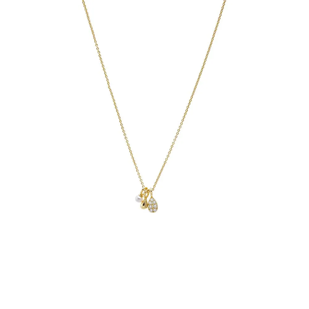 Mixed Pear Charm Dainty Necklace sold by Adina Eden's