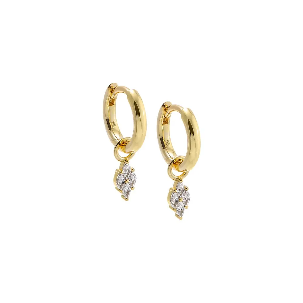 CZ Marquise Dangle Huggie Earring sold by Adina Eden's