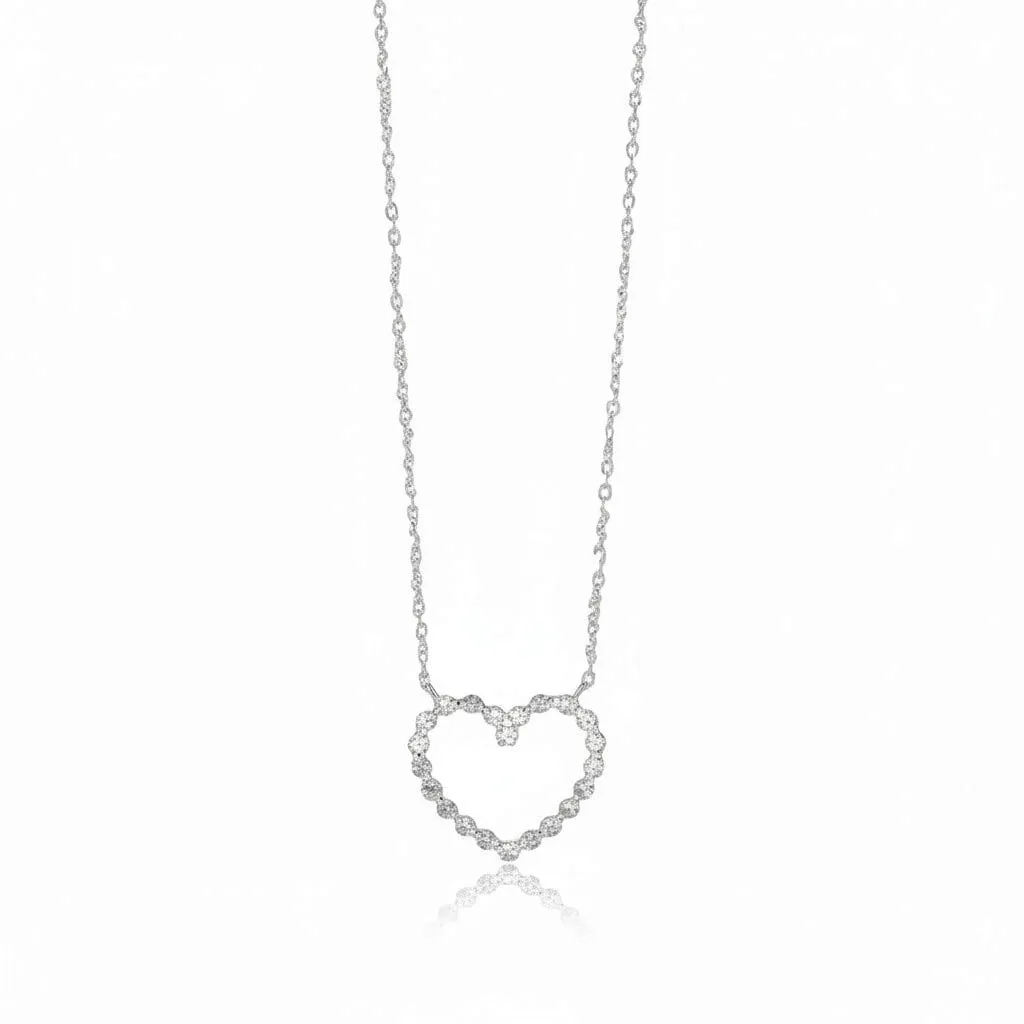Diamond Heart Cutout Pendant Necklace 14K sold by Adina Eden's product image thumbnail 3