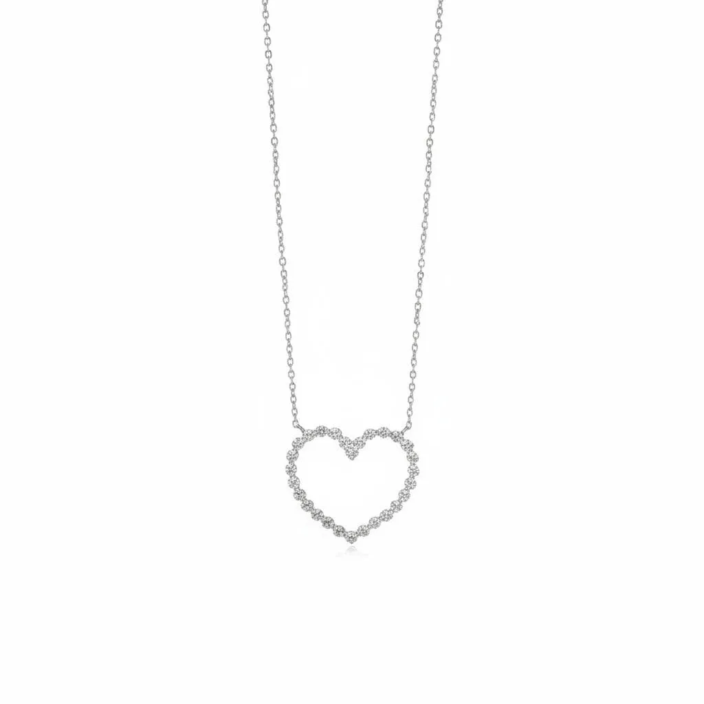 Diamond Heart Cutout Pendant Necklace 14K sold by Adina Eden's product image thumbnail 2