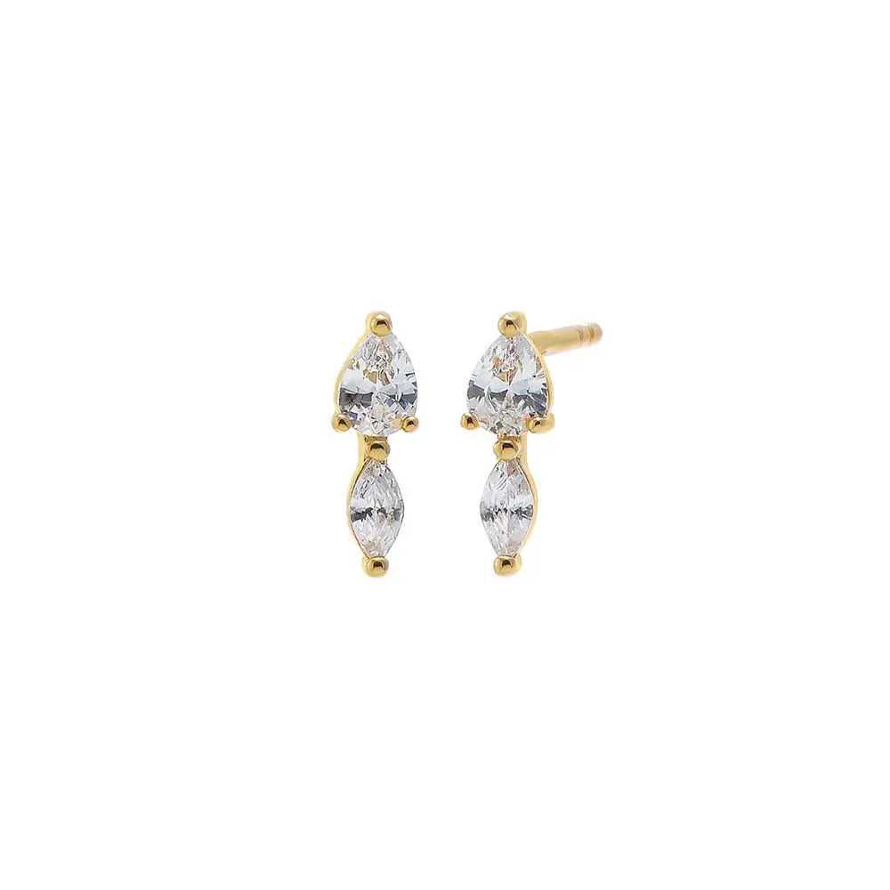 Mini Multi CZ Shaker Stud Earring sold by Adina Eden's