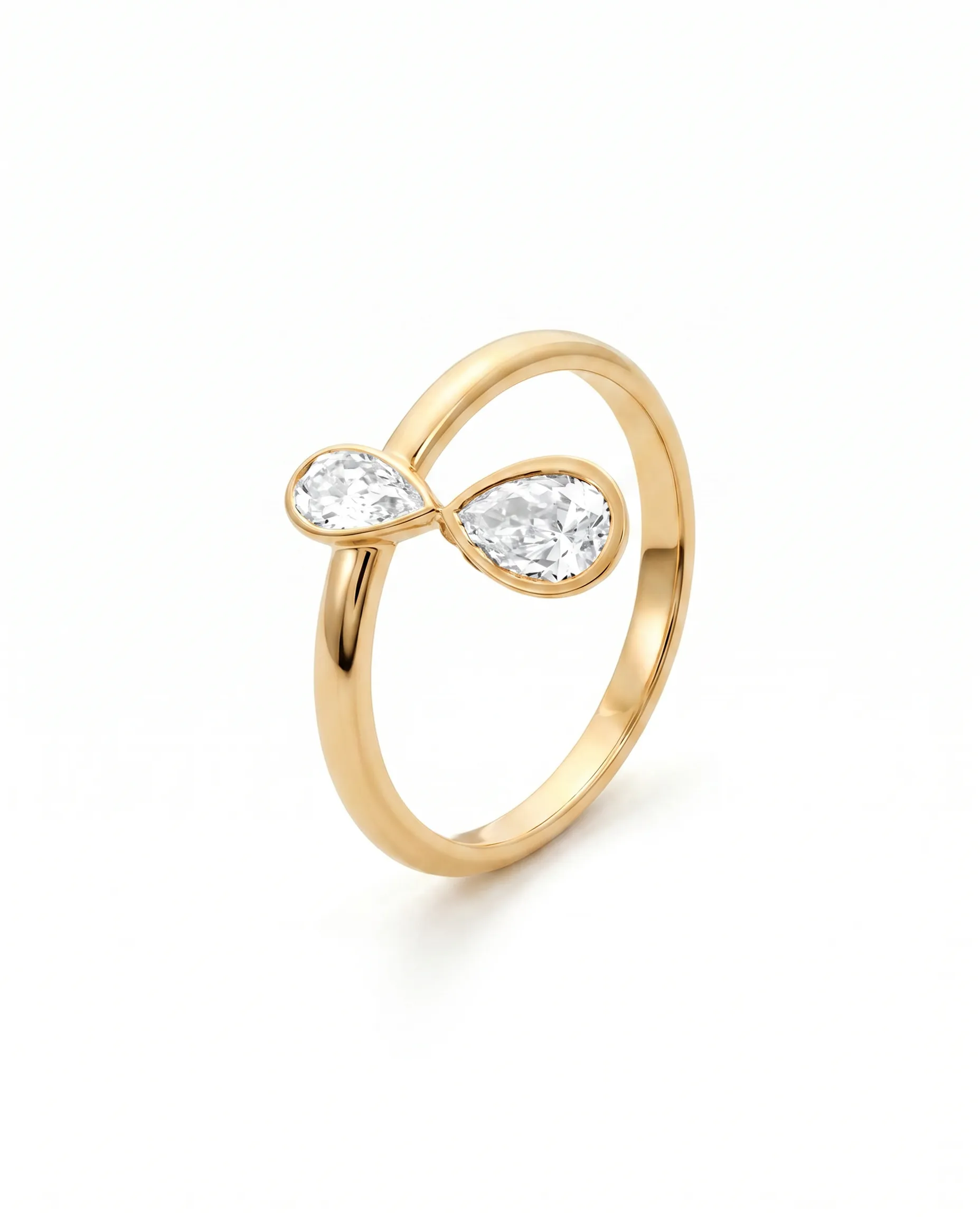 Lab Grown Diamond Marquise X Pear Dangle Ring 14K sold by Adina Eden's product image thumbnail 2