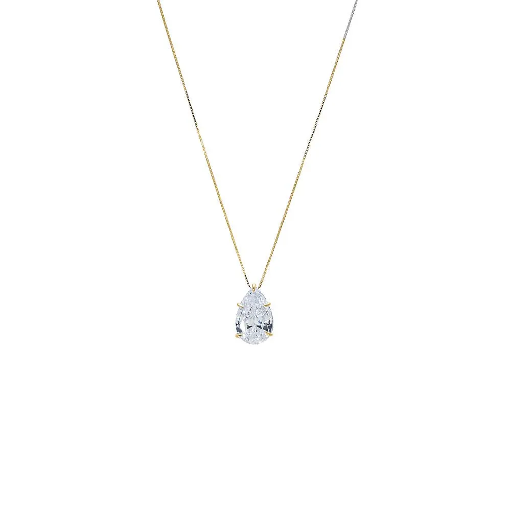Moissanite Statement Pear Pendant Necklace sold by Adina Eden's