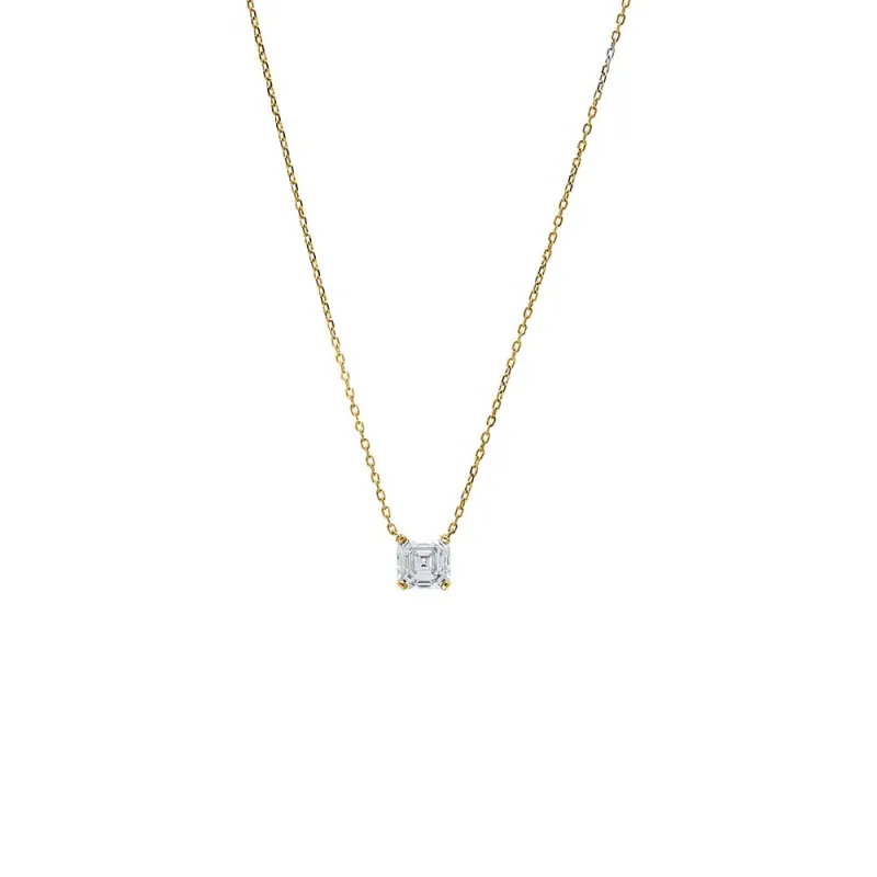Moissanite Solitaire Round Pendant Necklace made by Adina Eden's