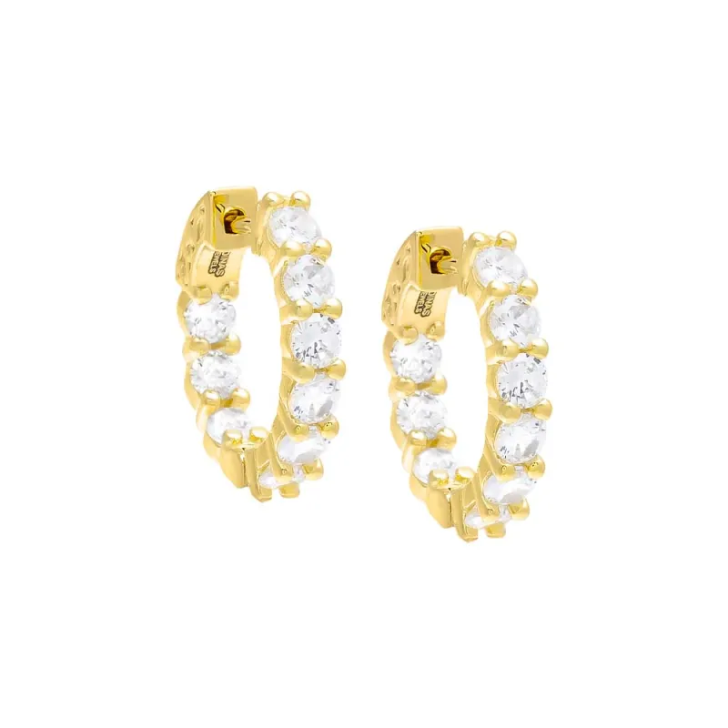 Moissanite Small Inside Out Hoop Earring made by Adina Eden's