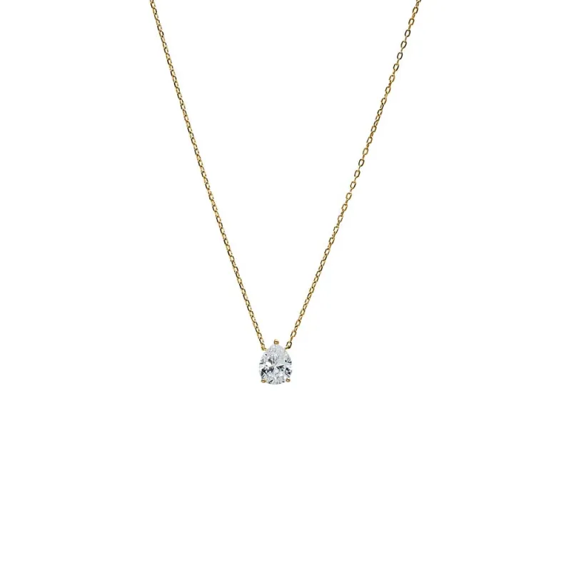 Moissanite Pear Pendant Necklace made by Adina Eden's