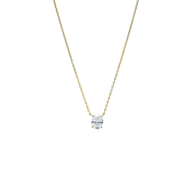 Moissanite Oval Pendant Necklace made by Adina Eden's