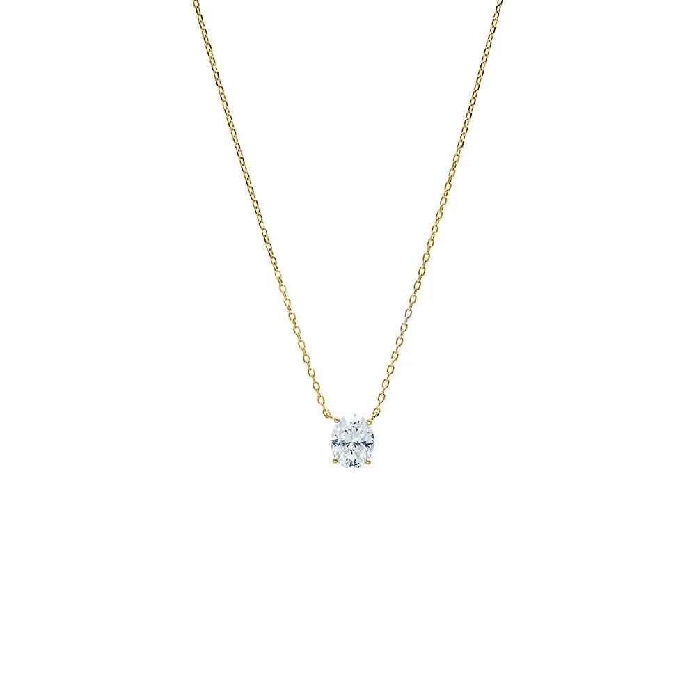 Moissanite Oval Pendant Necklace sold by Adina Eden's