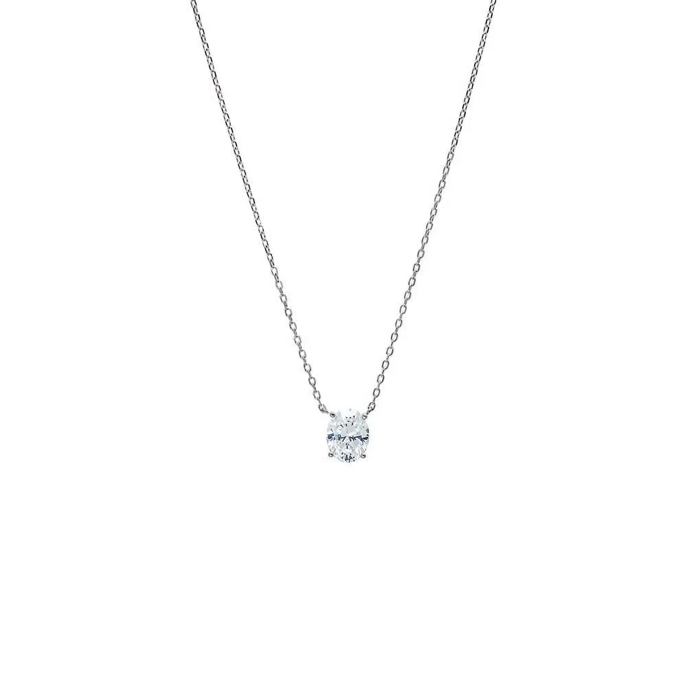 Moissanite Oval Pendant Necklace sold by Adina Eden's product image thumbnail 2