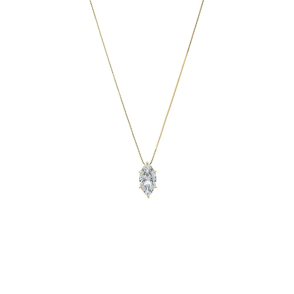 Moissanite Marquise Statment Drop Necklace sold by Adina Eden's product image thumbnail 2