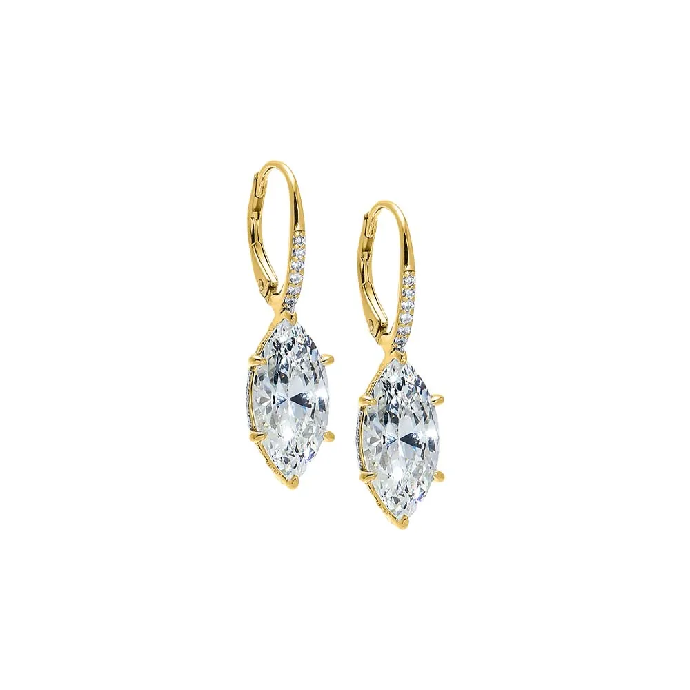 Moissanite Marquise Statment Drop Huggie Earring sold by Adina Eden's product image thumbnail 2