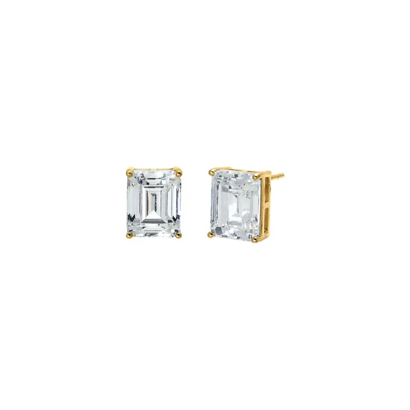 Moissanite Emerald Stud Earring made by Adina Eden's
