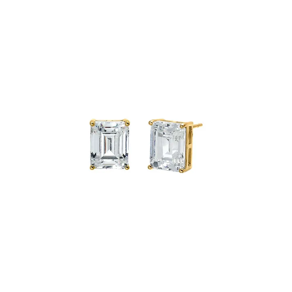 Moissanite Emerald Stud Earring sold by Adina Eden's