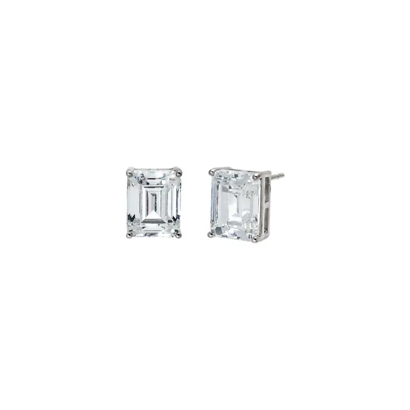 Moissanite Emerald Cut Stud Earring made by Adina Eden's