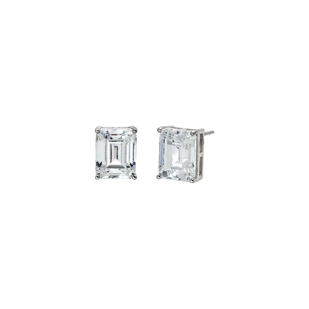 Moissanite Emerald Cut Stud Earring sold by Adina Eden's