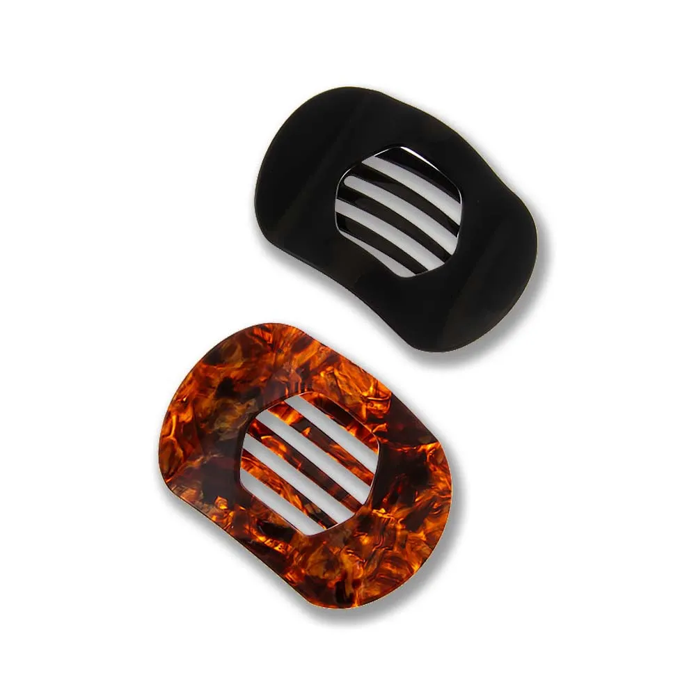Tortoise & Black Oversized Flat Lay Clip Set sold by Adina Eden's