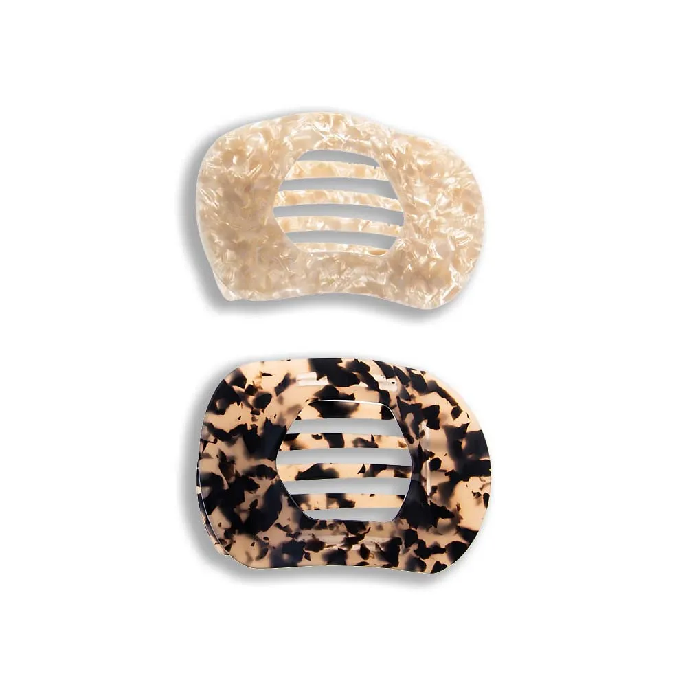 Pearlized Ivory & Neutral Tortoise Oversized Flat Lay Clip Set sold by Adina Eden's product image thumbnail 2