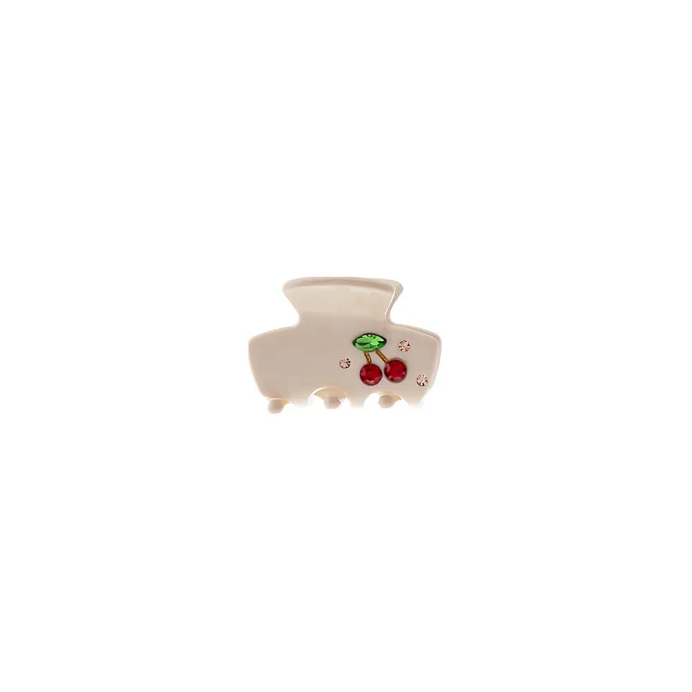 Cream & Black Mini Cherry Gem Claw Clip Set sold by Adina Eden's product image thumbnail 4