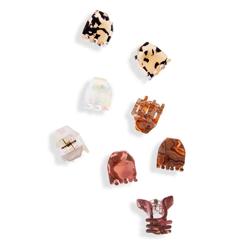 Soft Marble Mini Claw Clip Set (Pearl, Tortoise & Blush) made by Adina Eden's