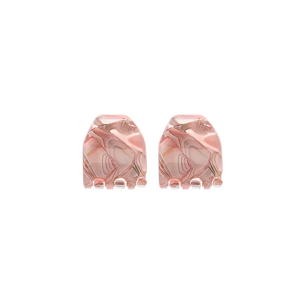 Soft Marble Mini Claw Clip Set (Pearl, Tortoise & Blush) sold by Adina Eden's product image thumbnail 3