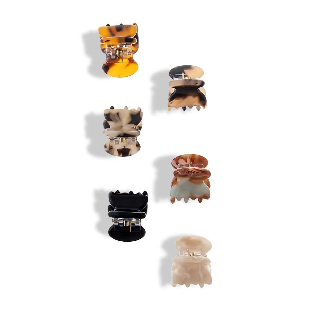 Everyday Neutral Mini Claw Clip Set (Clear, Tortoise & Black) sold by Adina Eden's