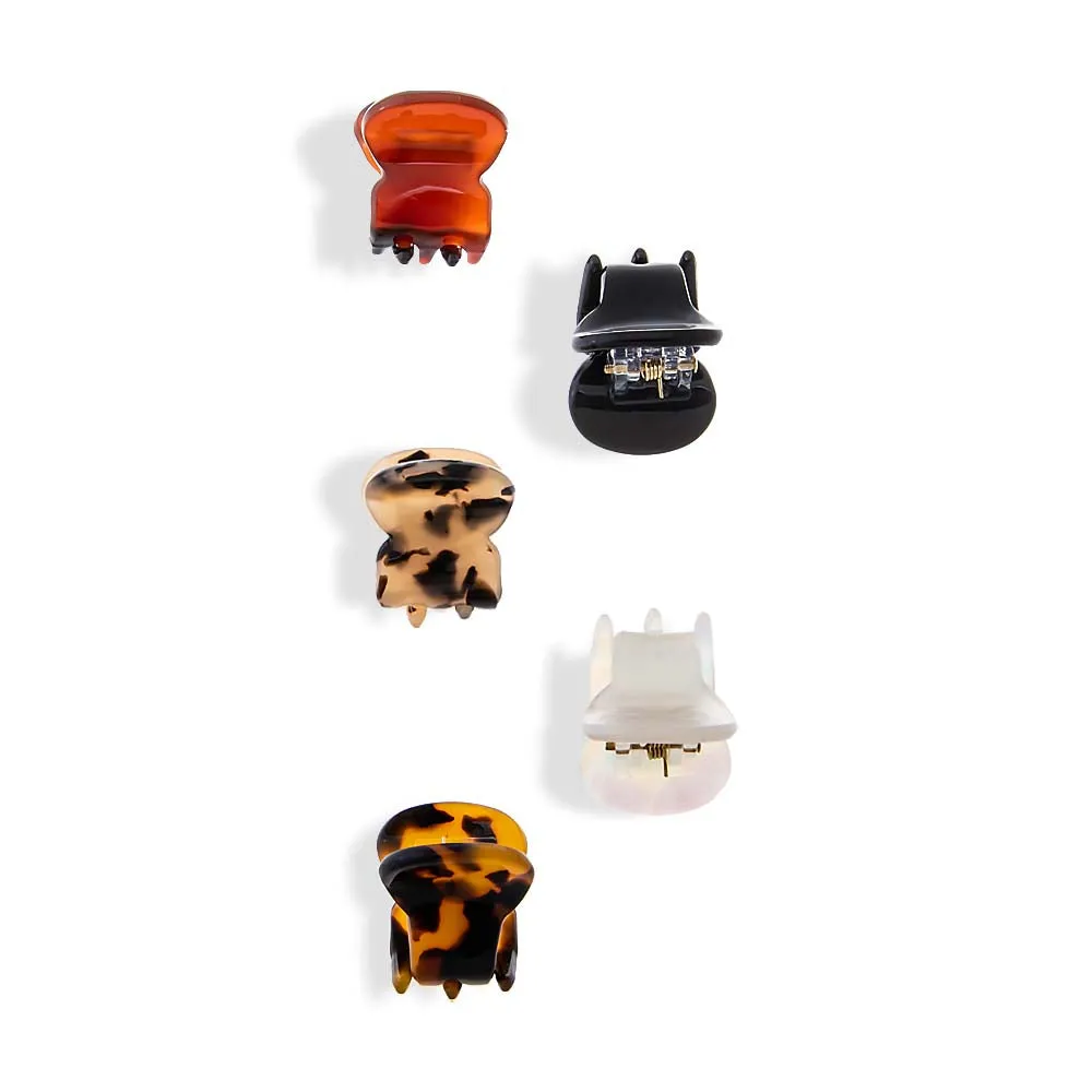 Neutral Mix Mini Claw Clip Set (Tortoise, Black & Amber) sold by Adina Eden's
