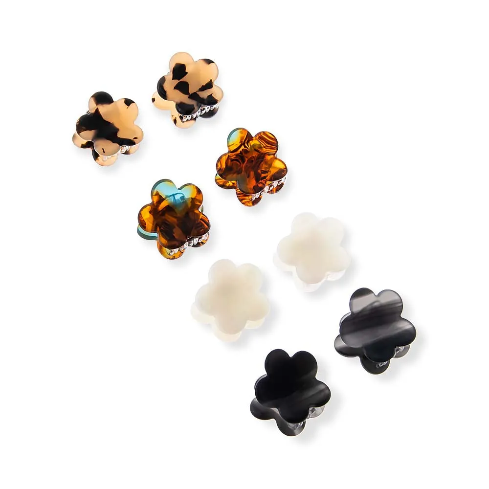 Floral Marble Mini Claw Clip Set (Pearl, Tortoise & Amber) sold by Adina Eden's