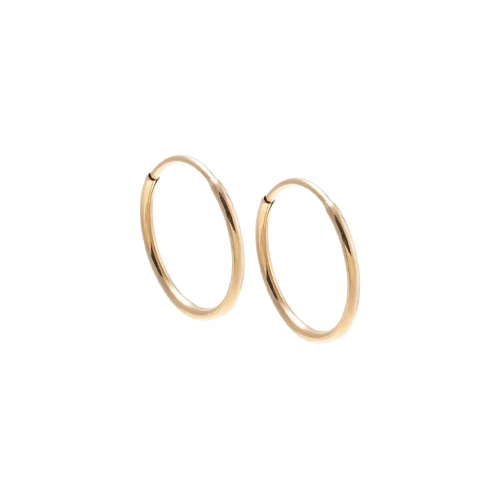 Solid Thin Rounded Endless Huggie Earring 14K sold by Adina Eden's