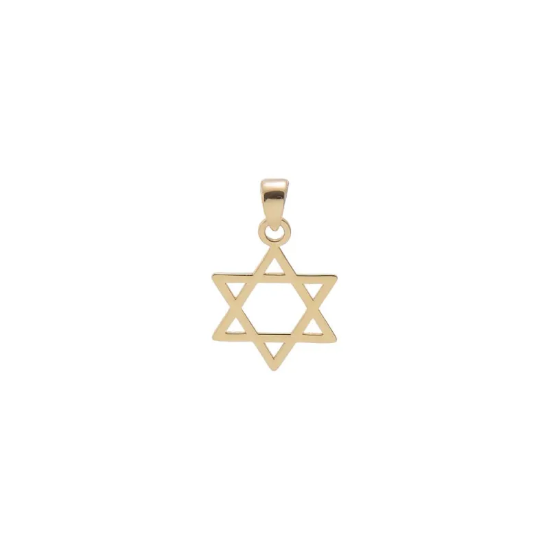 Solid Star Of David Cutout Charm 14K made by Adina Eden's