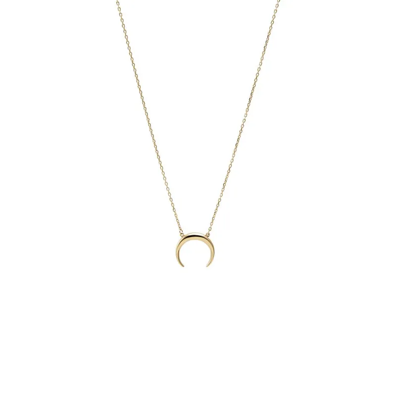 Solid Cow Horn Pendant Necklace 14K made by Adina Eden's