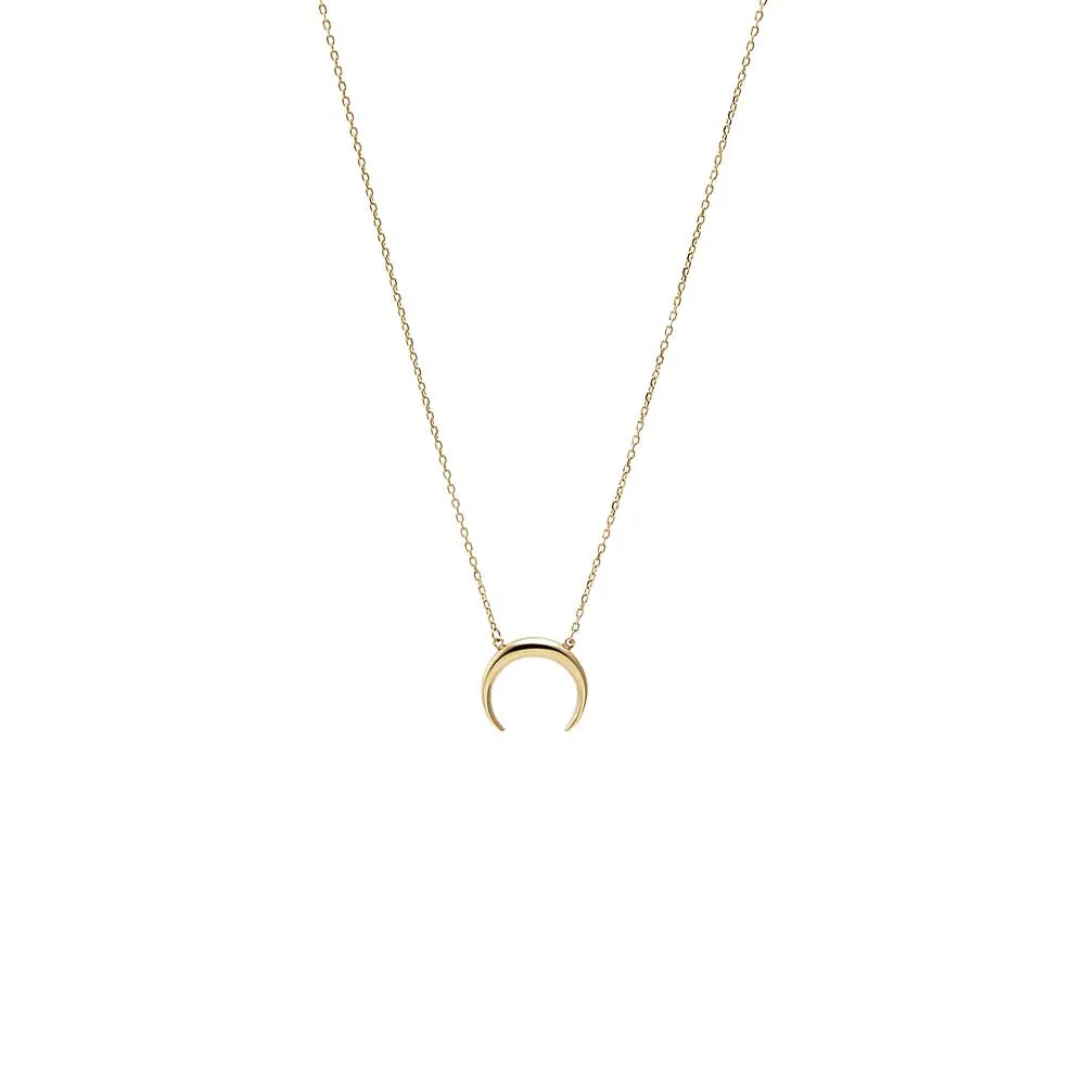 Solid Cow Horn Pendant Necklace 14K sold by Adina Eden's