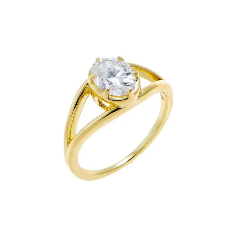 Moissanite Oval Double Band Ring made by Adina Eden's