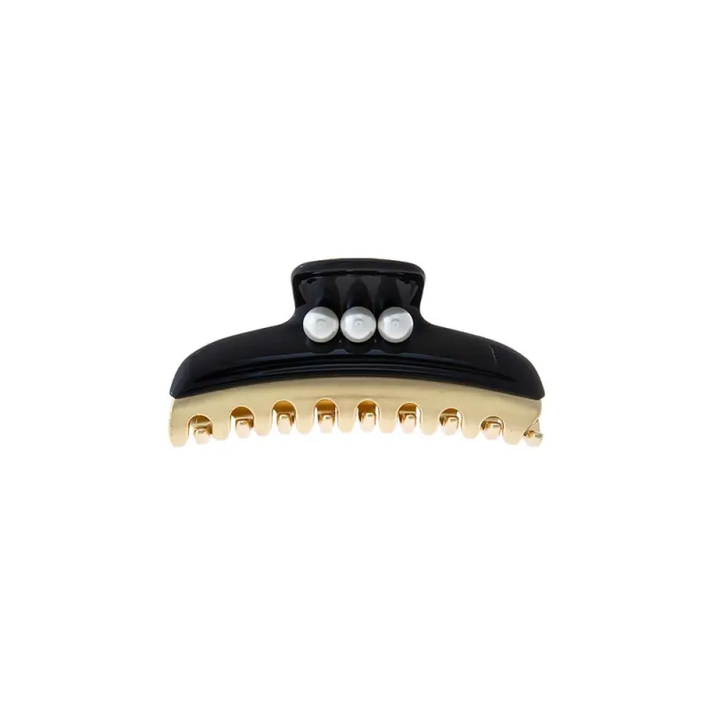 Triple Pearl Accented Two Tone Claw Clip made by Adina Eden's