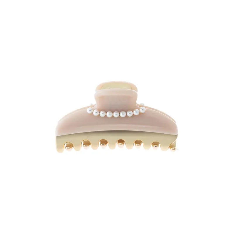 Pearl Accented Two Tone Claw Clip made by Adina Eden's